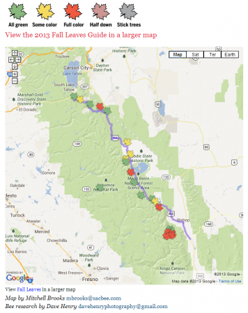 The Sacramento Bee - Fall Color Map